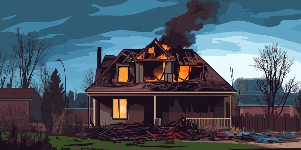 Fire-Damaged House state